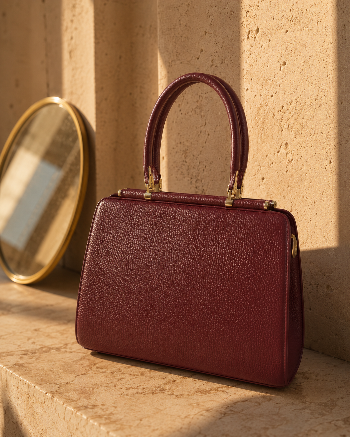The Atelier — Bordeaux Structured Top Handle