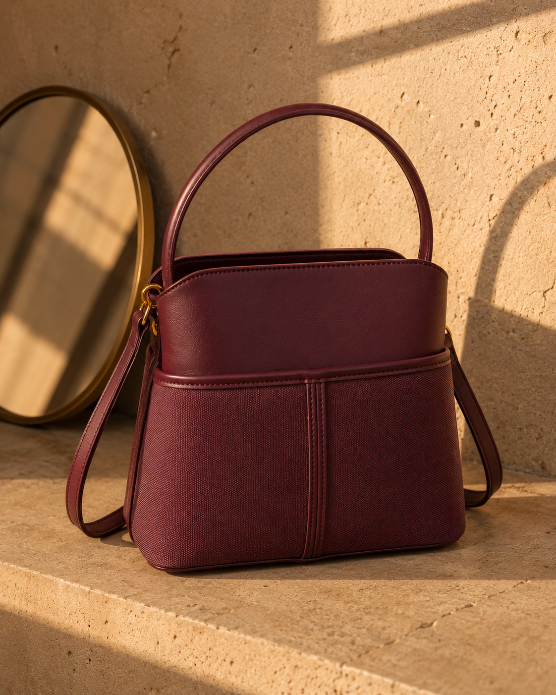 The Bordeaux Sonata — Top Handle Crossbody