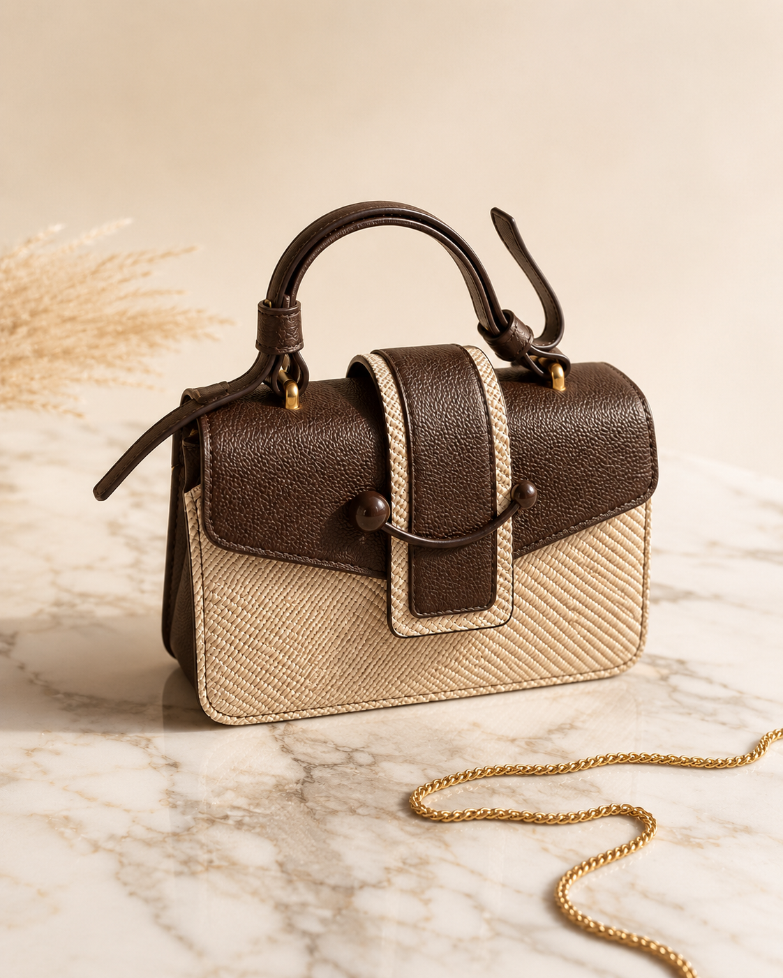 The Riviera Cocoa — Mini Top Handle Bag