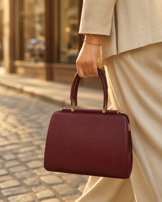 The Atelier — Bordeaux Structured Top Handle