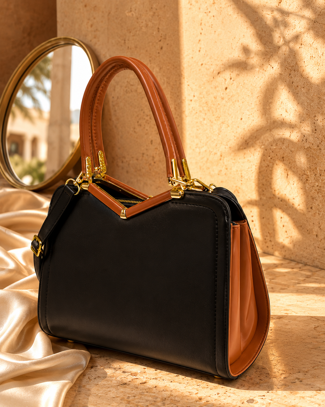 The Promenade Noir — Frame Top Handle Bag
