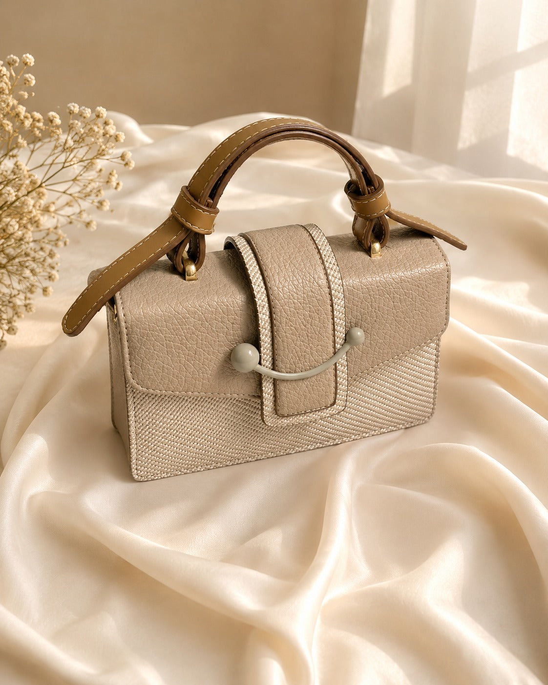 The Riviera Cream — Mini Top Handle Bag