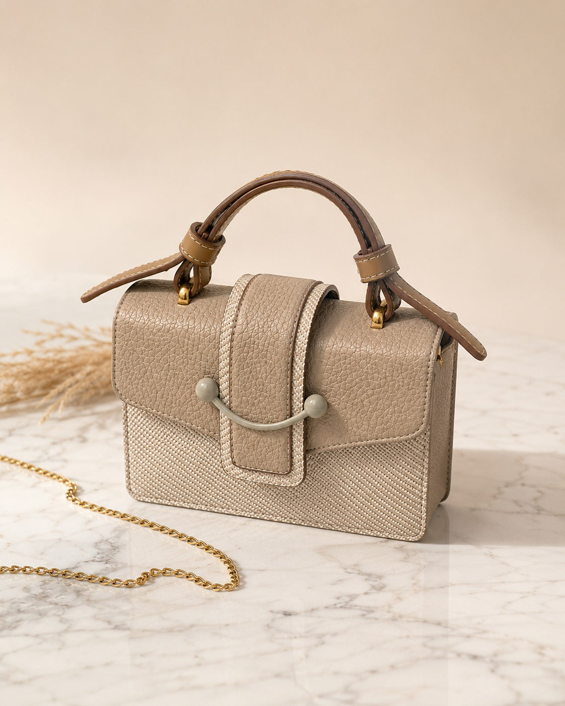 The Riviera Cream — Mini Top Handle Bag